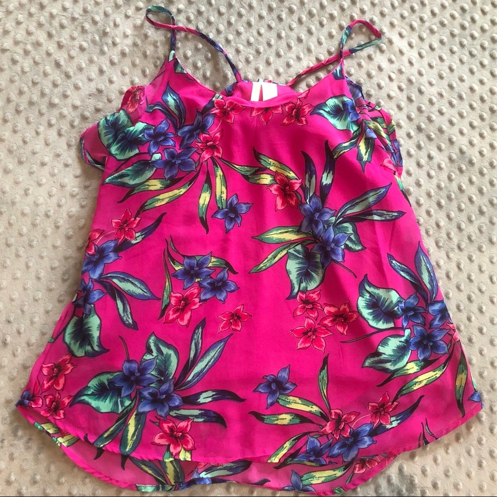Japna patterned, spaghetti strap tank top